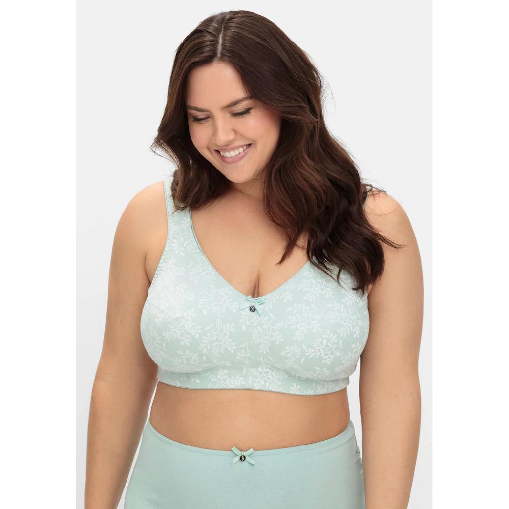 Sheego Entlastungs-BH »Große Größen« ohne Bügel als 2er Pack in floral und uni ▷ für Cyber Monday