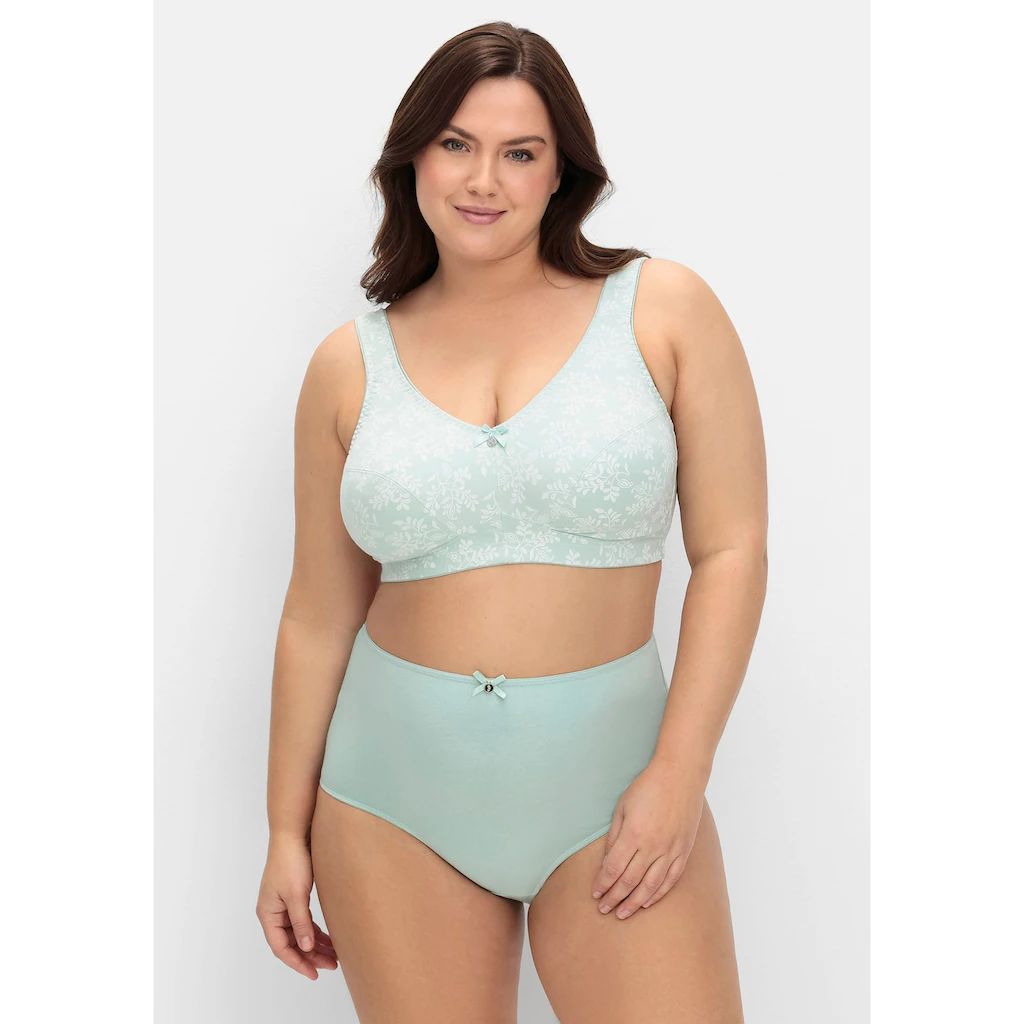 Sheego Entlastungs-BH »Große Größen« ohne Bügel als 2er Pack in floral und uni ▷ für Cyber Monday