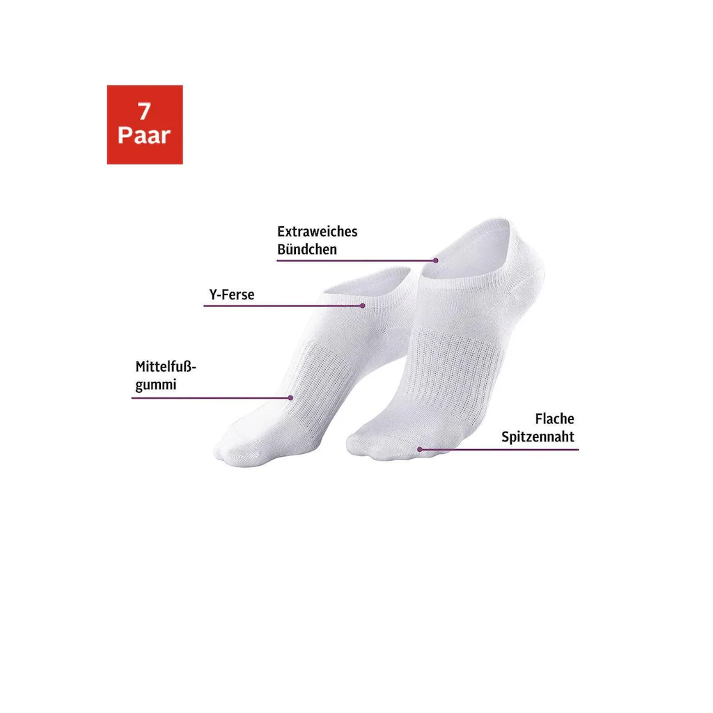 LASCANA ACTIVE Sneakersocken (Packung 7 Paar) mit Mittelfußgummi ▷ für Weihnachtsangebot