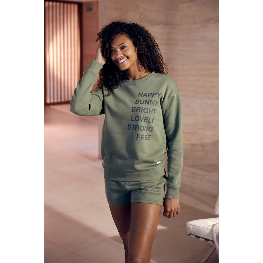 Buffalo Sweatshirt mit Statement Druck Loungeanzug Heißer Verkauf