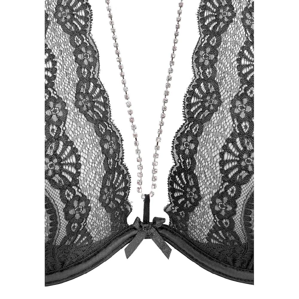 LASCANA Belle Affaire Neckholder-BH mit abnehmbarer Strasskette sexy Dessous Reizwäsche ▷ für Preisnachlass