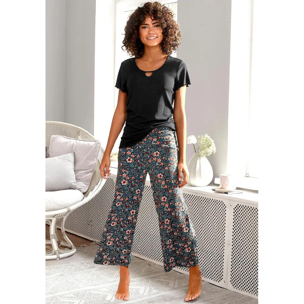 s.Oliver Pyjamahose im Allover-Muster mit elastischem Bund online bestellen Jubiläumsangebot