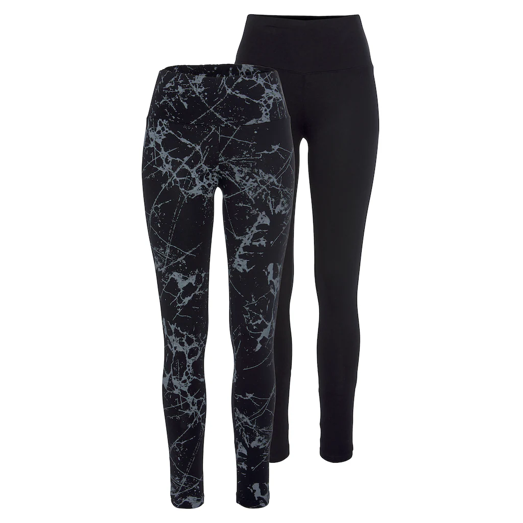 H.I.S Leggings (2er-Pack) in bedruckt und uni Loungewear Blitzangebot