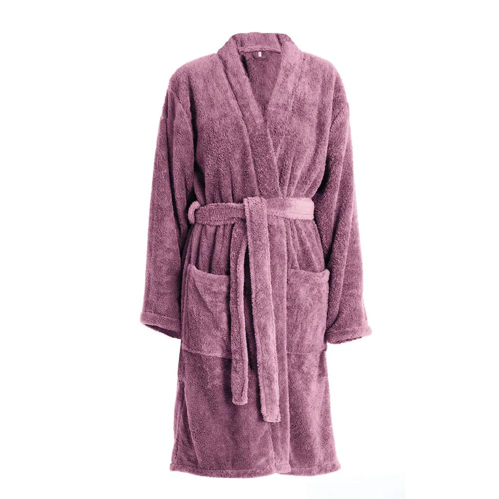 my home Unisex-Bademantel »Lillou Kimono ideal für Sauna & Spa Hotelbademantel Morgenmantel« (1 St.) kuschelig weicher Fleece für Damen und Herren XS-3XL günstig kaufen Tiefpreis