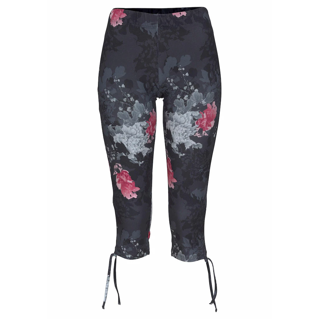 Venice Beach Caprileggings mit seitlicher Raffung und Alloverdruck 3/4-Länge Stretch Angebote