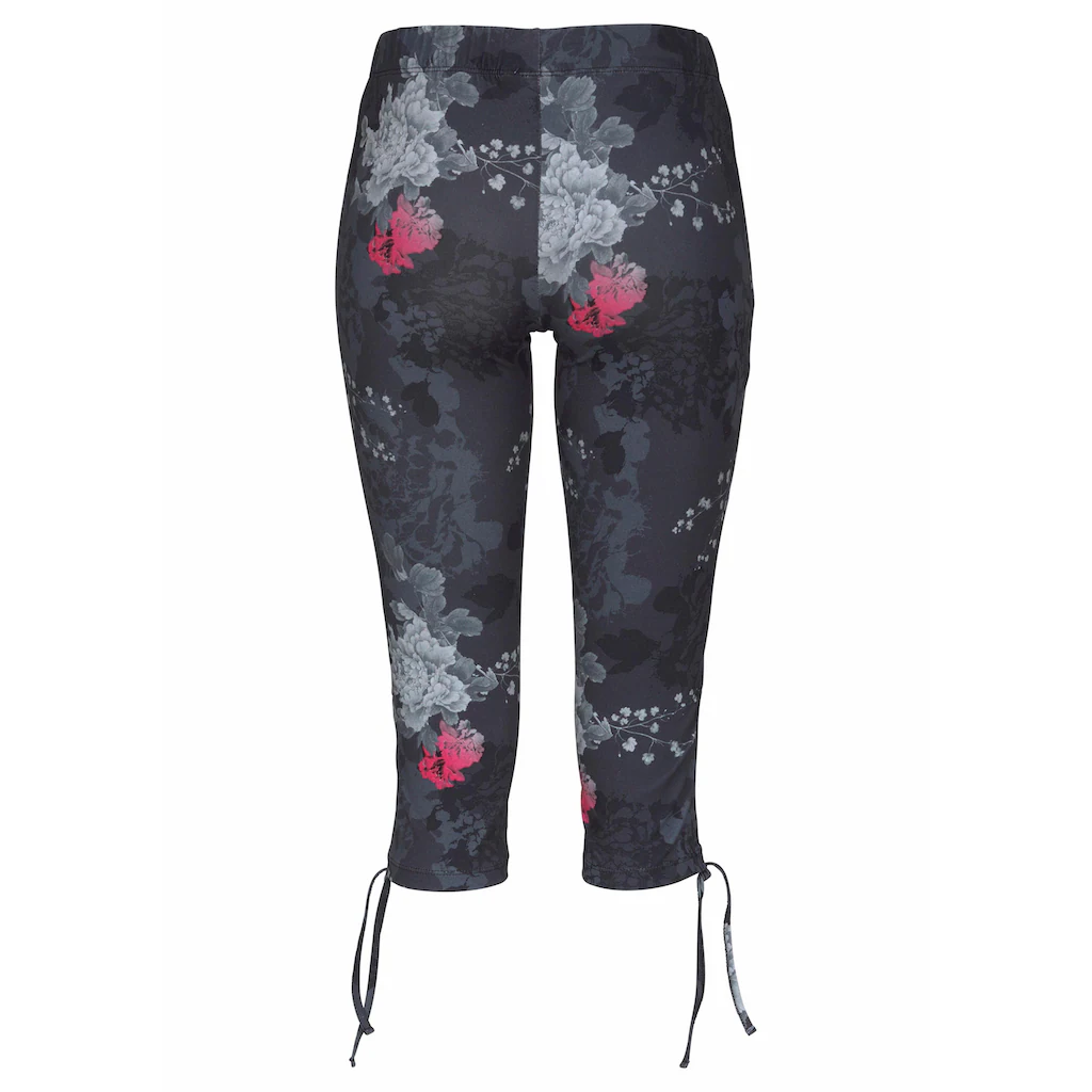Venice Beach Caprileggings mit seitlicher Raffung und Alloverdruck 3/4-Länge Stretch Angebote