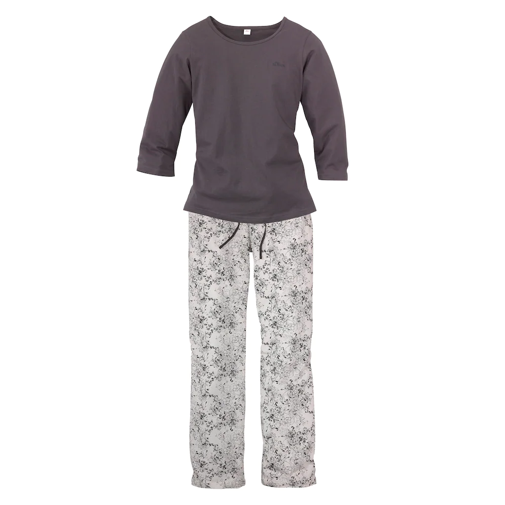 s.Oliver Bodywear Pyjama mit Rundhals-Ausschnitt online kaufen Räumungsverkauf